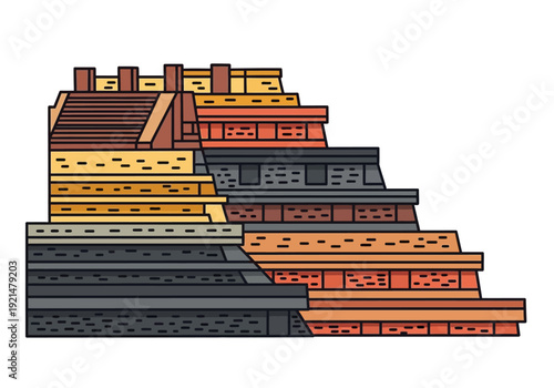 Stack of colorful roofing shingles samples.