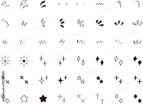 手書きのキラキラ・星・リアクション・気づきのアイコン