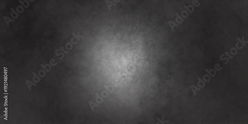 Dark Abstract Grunge Texture Background with Subtle Center Light Glow, Smoky Black Vignette Gradient Backdrop for Banner, Poster, Website or Presentation Design
