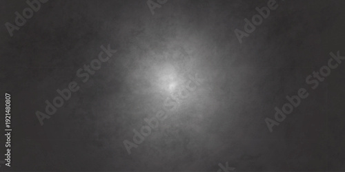 Dark Abstract Grunge Texture Background with Subtle Center Light Glow, Smoky Black Vignette Gradient Backdrop for Banner, Poster, Website or Presentation Design