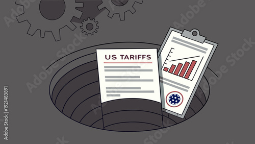 US tariffs falling into a hole.