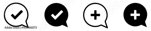 chat bubble check plus icon