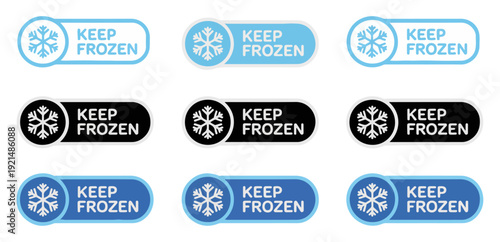 frozen food label icon set