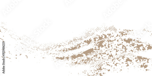 Vector illustration of a brush with a dry pile of brown coffee granules and black tea seeds isolated on a white background as a beauty cosmetic ingredient