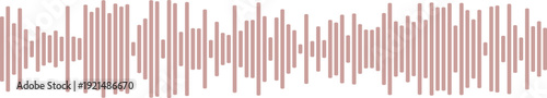 Muted rose sound wave pattern, abstract digital audio visualization on a white background