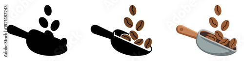 coffee scoop roasted beans icon