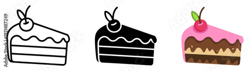 cake slice dessert bakery icon