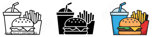 fast food combo meal icon