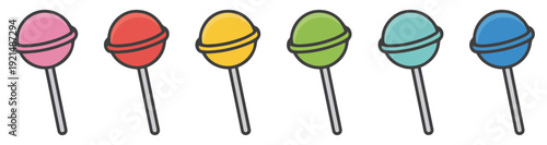 colorful lollipop icon set
