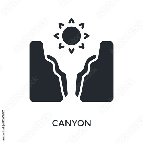Canyon Icon Glyph Style. Vector Illustration For Graphic Design