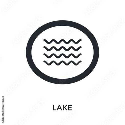 Lake Icon Glyph Style. Vector Illustration For Graphic Design