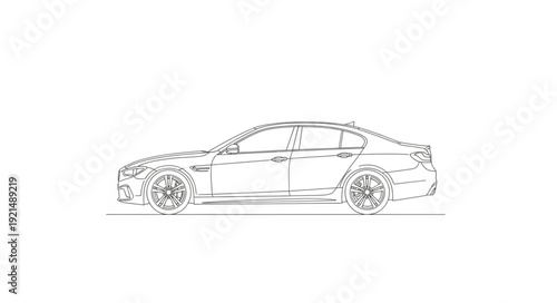 Sleek Sports Car Side View.