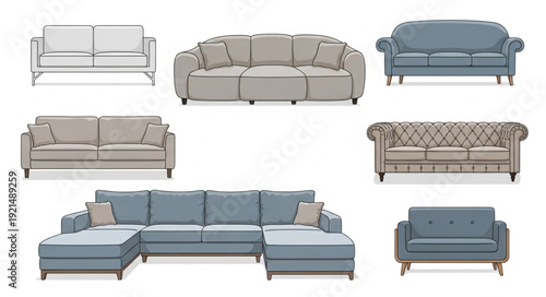 Sofa Furniture Collection Interior Design.