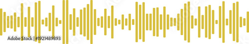 Yellow sound wave pattern on white, abstract visualization of music and audio data