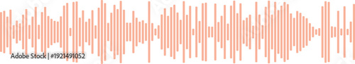 Abstract sound wave visualization in coral orange