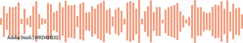Abstract sound wave visualization in coral orange