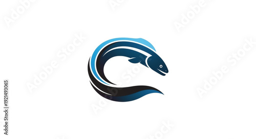 Stylized Fish Logo Design Element.