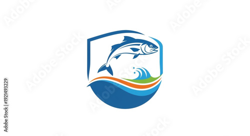Stylized Fish Logo Design Element.