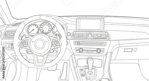 Steering Wheel Interior Car Dashboard.