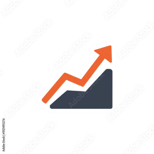 Increasing trend graph with upward arrow