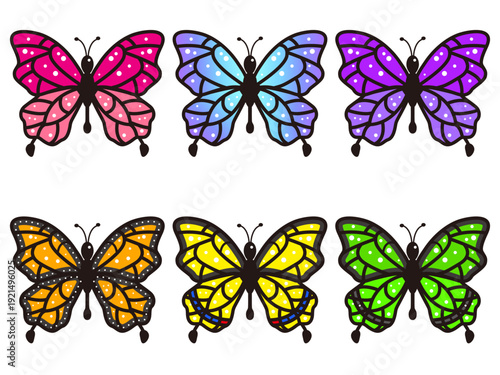 蝶のイラスト素材セット