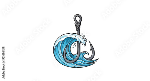 Stylized Wave Pendant Illustration Design.