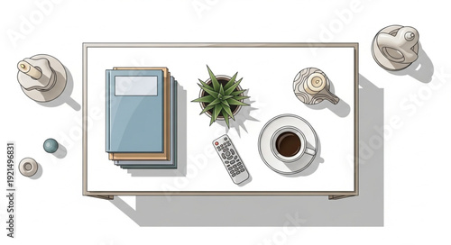 Table Setting with Books and Decor.