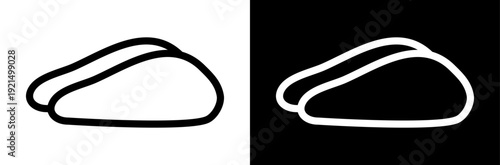 Meat fillet icon in outline style. Vector poultry breast symbol with minimal line detail, representing raw meat ingredient for cooking, nutrition and farm concepts.