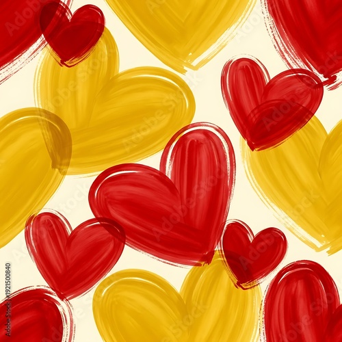 Red and Yellow Hearts Pattern