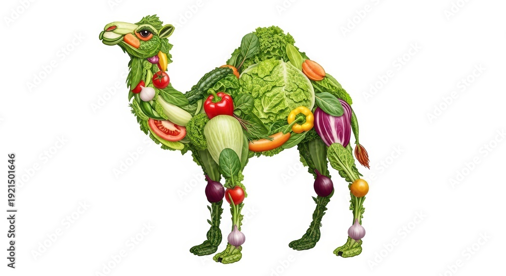 Fototapeta premium Vegetable Camel Art: Healthy Food Concept