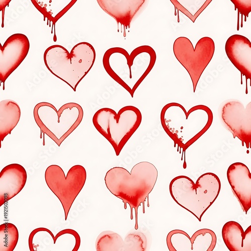 Red Hearts Pattern Background
