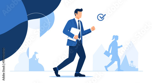 Professional Businessman Holding Documents in Urban Environment