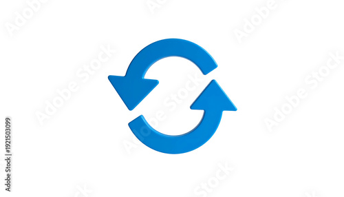 Two interlocking blue arrows forming a circular refresh or loop symbol