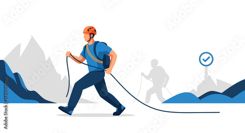 Adventure Climber Hiking Mountain Outdoor Trekking