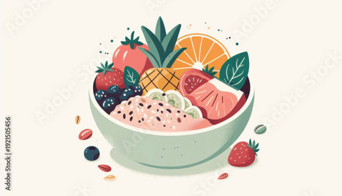 Bowl of Fruit and Yogurt Delight.