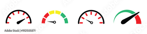 Colorful Performance Gauge Icons Collection