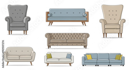 Variety of Sofas and Armchairs Furniture.