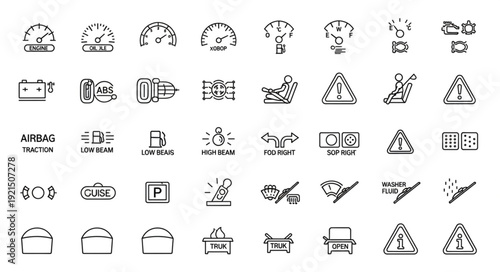 Various Black and White Icons.