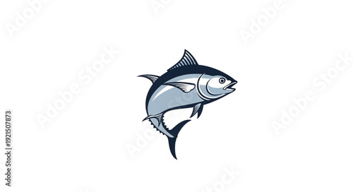 Tuna Fish Illustration Side View.