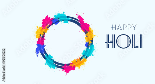 Colorful Holi Festival Circular Splash for Celebrations