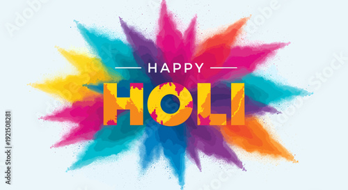 Colorful Holi Festival Splash with Joyful Celebration