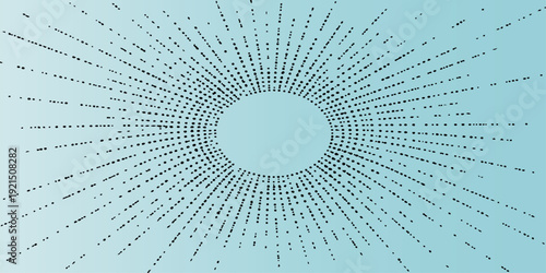 An abstract 3d digital technology design featuring a binary code tunnel with a glowing light pattern of matrix data lines and halftone network circles for a high speed computer wallpaper illustration