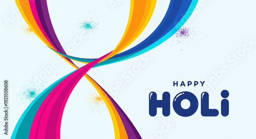 Festive Holi Celebration with Colorful Powder Swirls