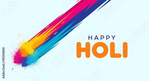 Colorful Holi Festival Celebration with Rainbow Powder Splash