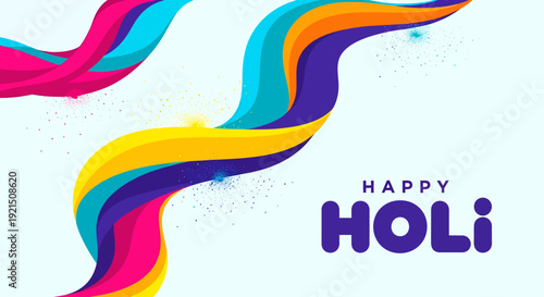 Colorful Holi celebration with vibrant powder streams and festive spirit