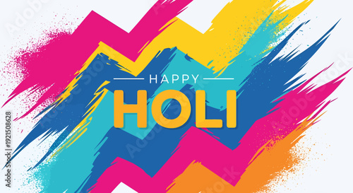 Vibrant Holi Festival Colors with Festive Text