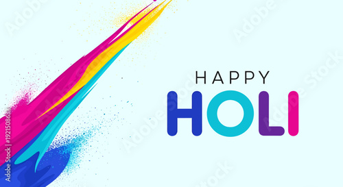 Celebratory Holi Greetings with Colorful Powder Splash