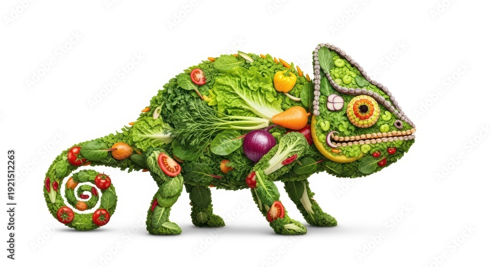 Fototapeta premium Vegetable Chameleon: Healthy Eating Concept