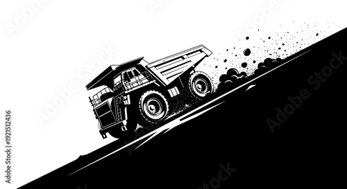 Large truck going uphill