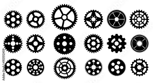 Mechanical gears and cogs set